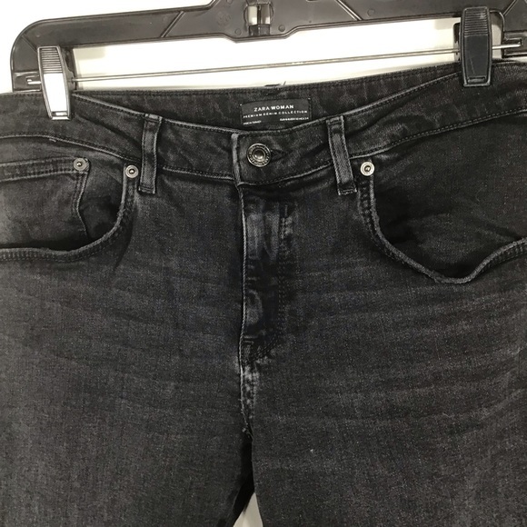 Zara | Washed Slit Leg Black Skinny~12 - Picture 5 of 8